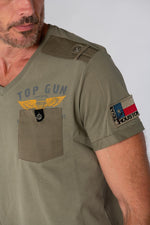 Khaki military t-shirt - Image n°5