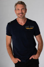 Top Gun Texas men's navy blue t-shirt - Image n°1