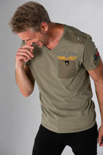 Khaki military t-shirt - Image n°4