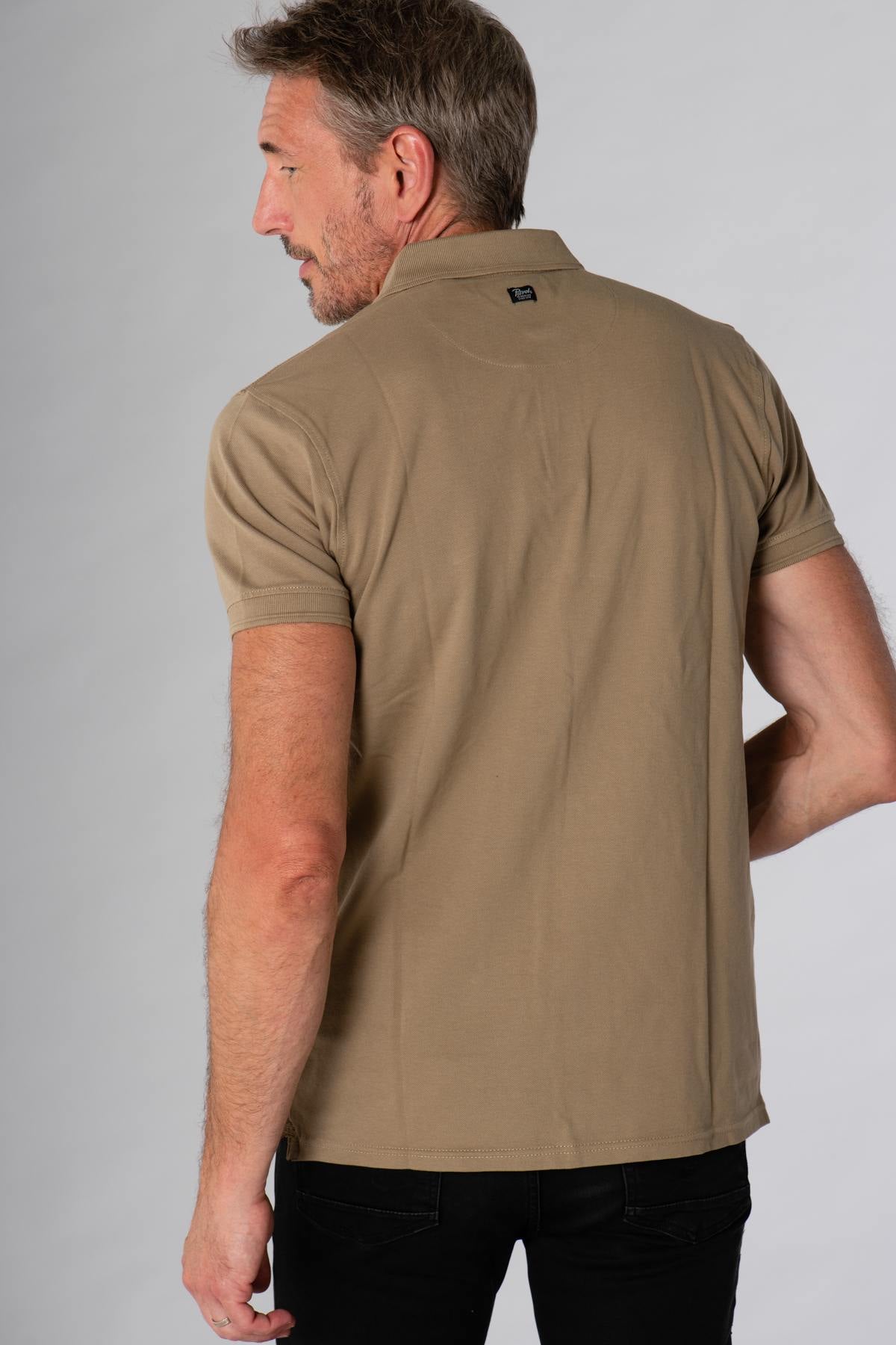Men's sand-colored polo shirt - Image n°3