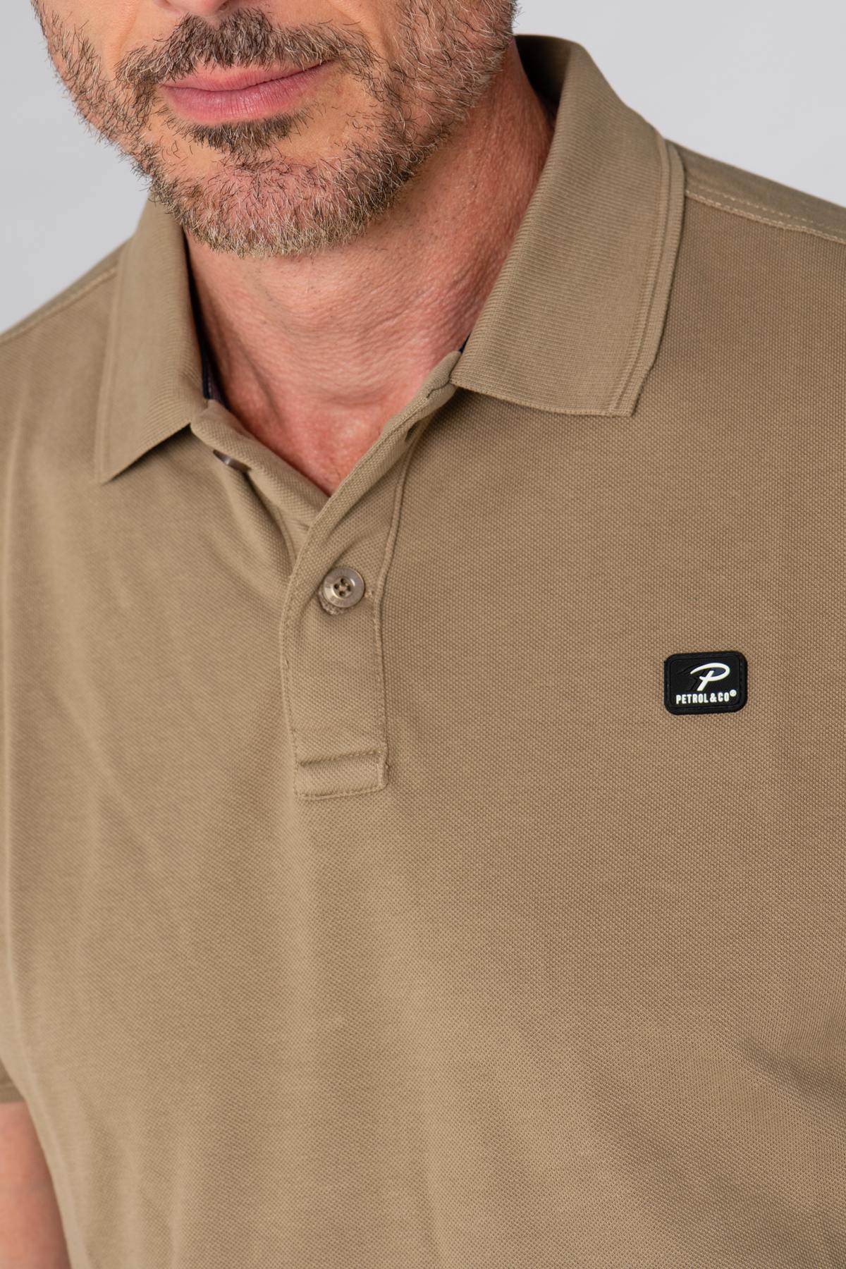 Men's sand-colored polo shirt - Image n°4