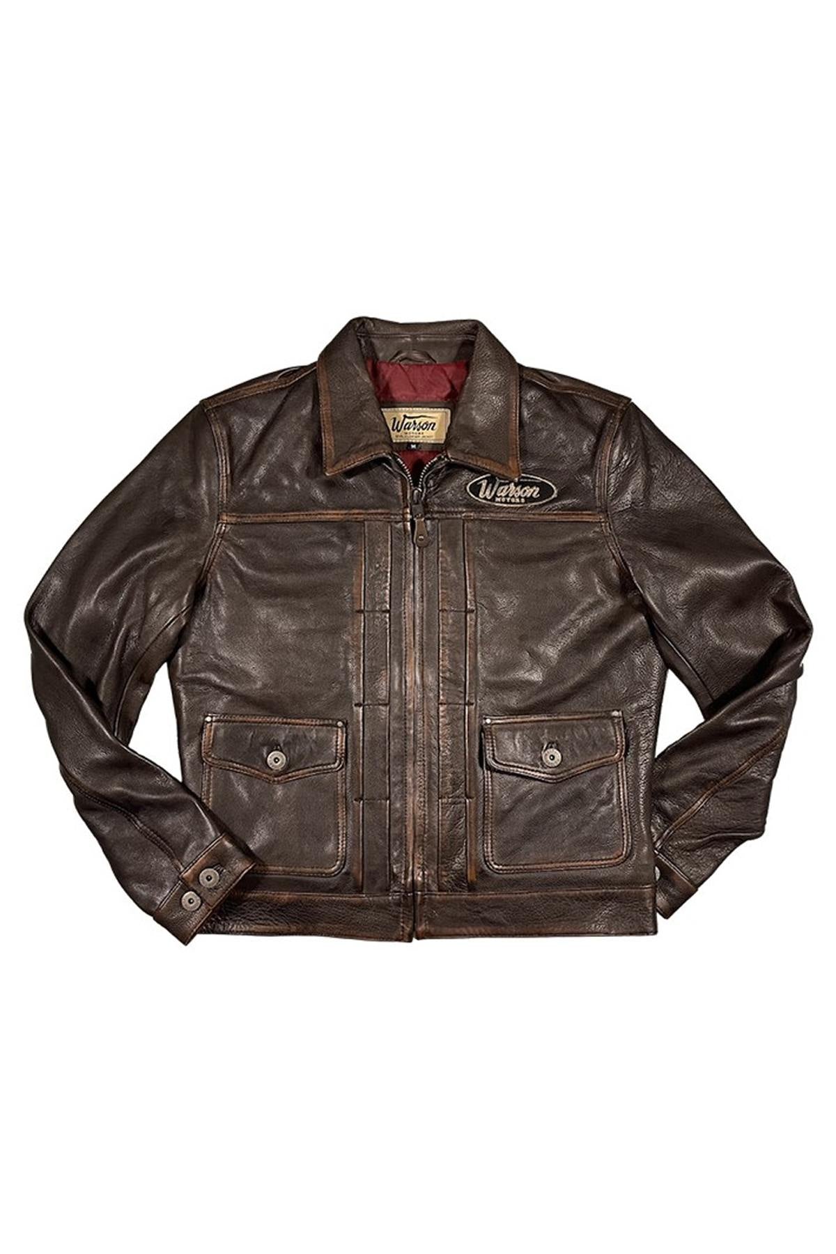 Vintage cowhide leather jacket - Image n°8