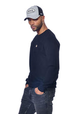 Navy blue skull print sweater - Image n°4