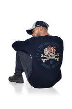 Navy blue skull print sweater - Image n°5
