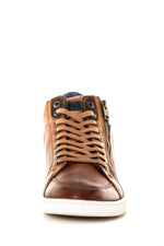 Brown mid-top leather sneakers - Image n°5