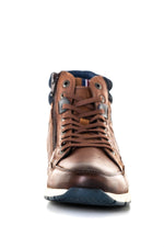 Brown leather mid-top sneakers - Image n°5