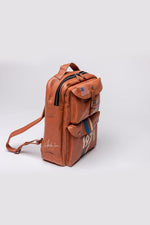 Cognac leather backpack Steve McQueen 1971 - Image n°3