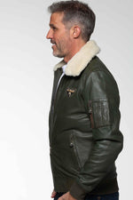 Steve McQueen Le Mans jacket in khaki leather - Image n°5