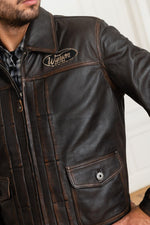 Vintage cowhide leather jacket - Image n°7