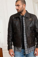 Vintage cowhide leather jacket - Image n°6
