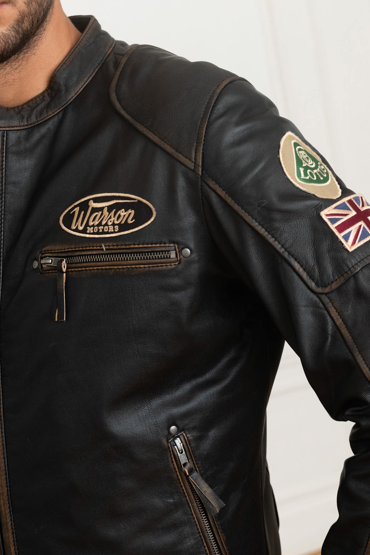Jo Siffert leather jacket in goatskin - Image n°9