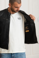 Daytona black lambskin jacket. Vegetable-tanned, moto collar. - Image n°7