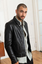 Redskins' eco-friendly lambskin jacket with a smooth, slim fit. - Image n°3