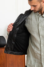 Redskins' eco-friendly lambskin jacket with a smooth, slim fit. - Image n°4