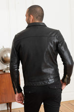 Redskins' eco-friendly lambskin jacket with a smooth, slim fit. - Image n°5