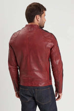 Red Racing Leather Jacket - Image n°3