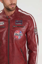 Red Racing Leather Jacket - Image n°4