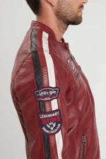 Red Racing Leather Jacket - Image n°7