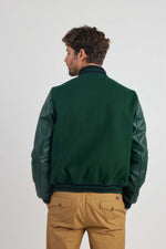 Green bi-material varsity teddy - Image n°5
