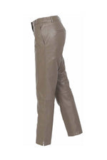 7/8 cigarette pants in beige sheep leather - Image n°5
