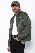 90's khaki bomber jacket in recycled nylon - Image n°3