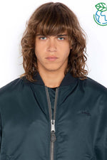 Navy blue MA-1 bomber jacket in recycled nylon - Image n°6