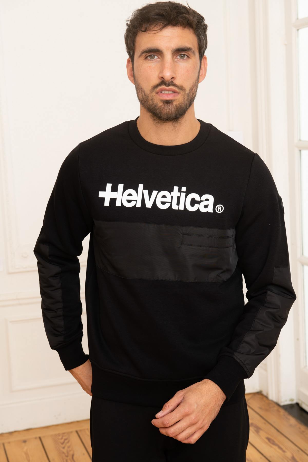 Men's black sportswear sweater - Image n°1