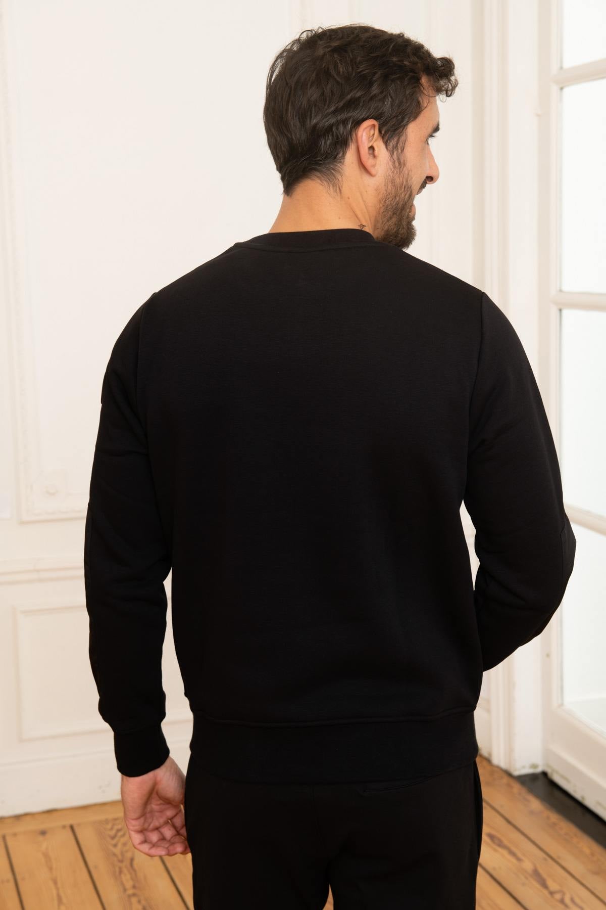 Men's black sportswear sweater - Image n°3