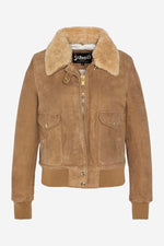 Women's A-2 pilot jacket in suede leather - Image n°7