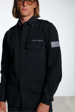 Navy blue vintage motor shirt - Image n°1