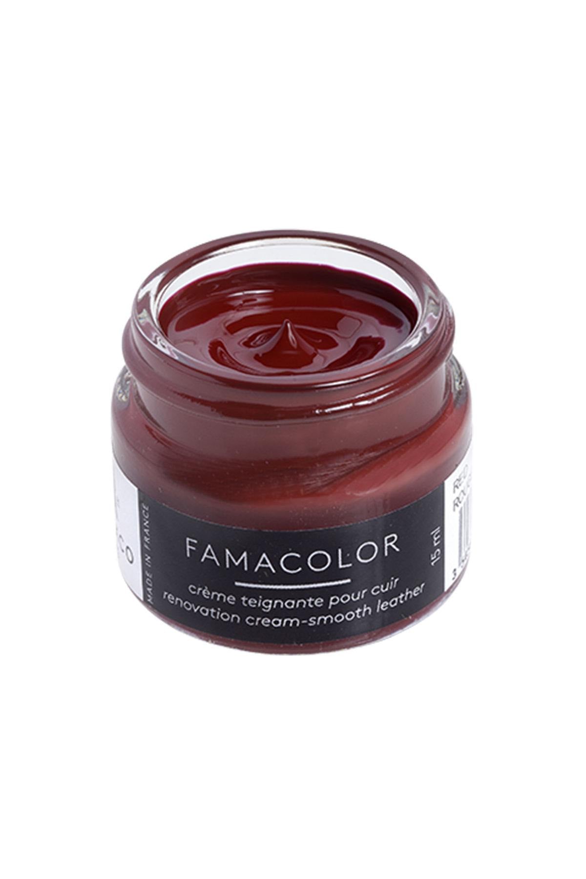 Red dyeing cream to renovate and recolor leather - Image n°1