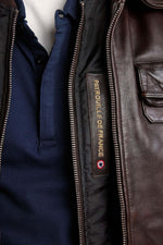 Redskins' Jaegger Alpha aviator jacket in glossy brown lambskin. - Image n°2
