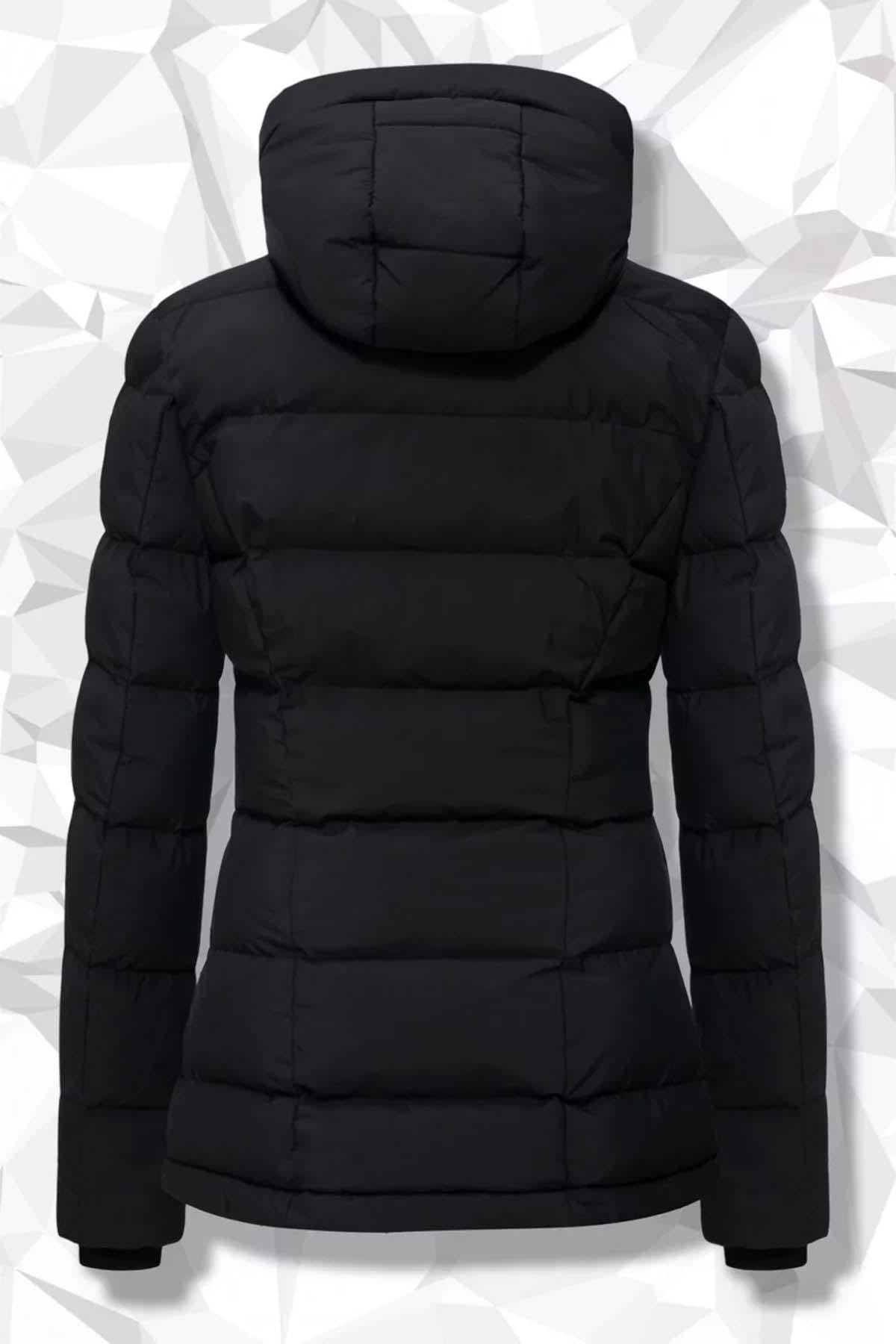 Women's black padded parka - Image n°9
