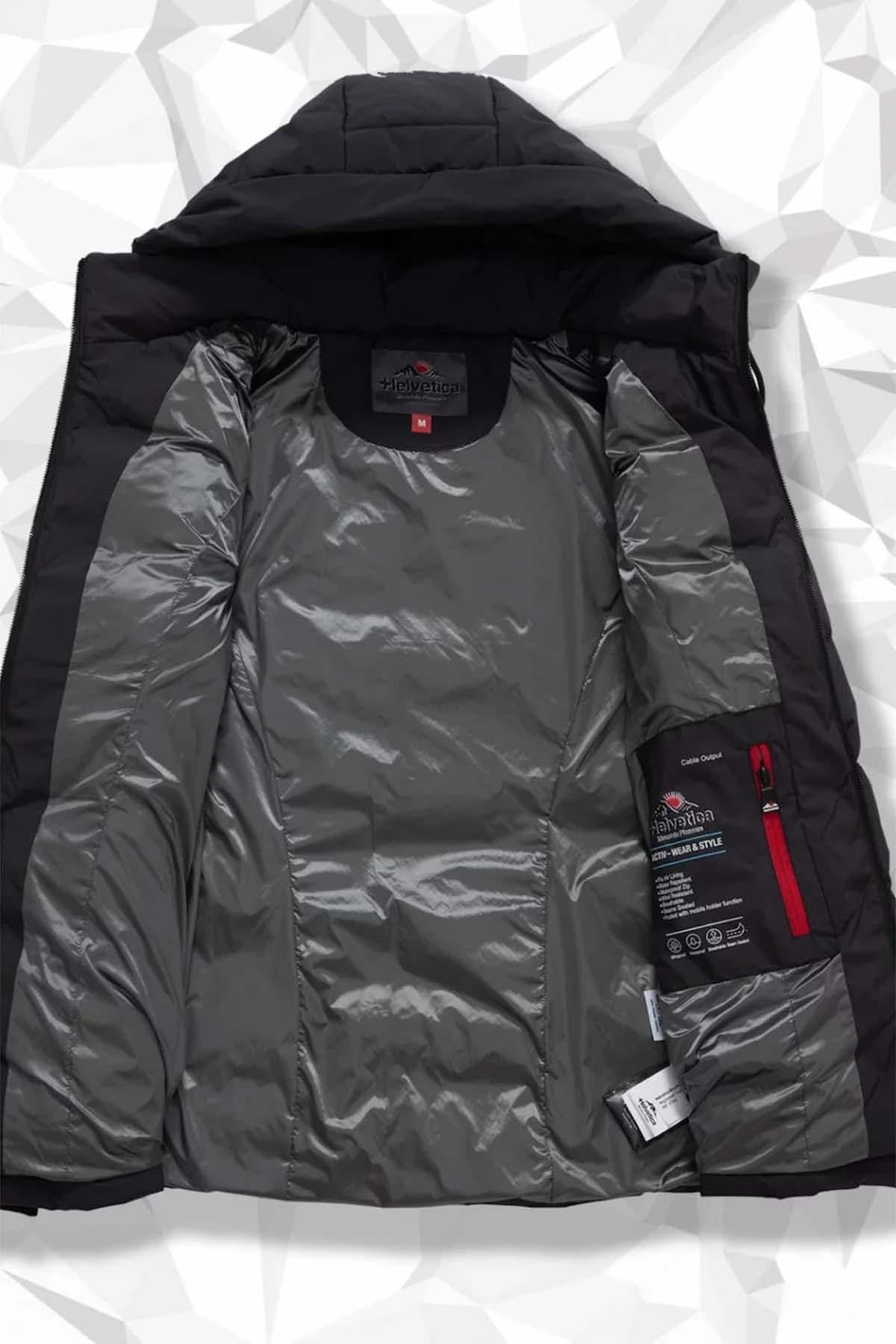 Women's black padded parka - Image n°6