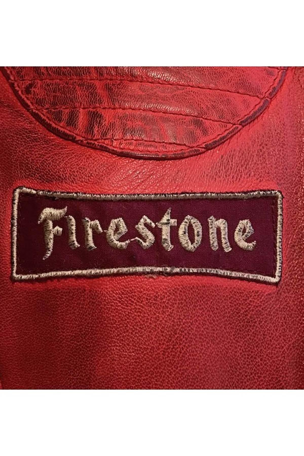 Women's racing jacket in red leather - Image n°5