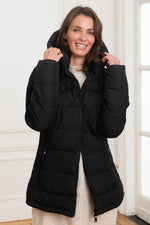 Women's black padded parka - Image n°1