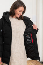 Women's black padded parka - Image n°5