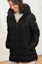 Women's black padded parka - Image n°7