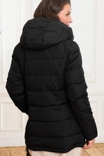 Women's black padded parka - Image n°8