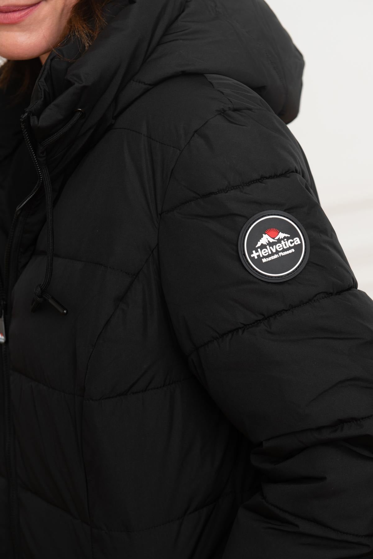 Women's black padded parka - Image n°10