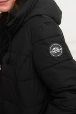 Women's black padded parka - Image n°10