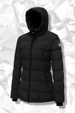 Women's black padded parka - Image n°2