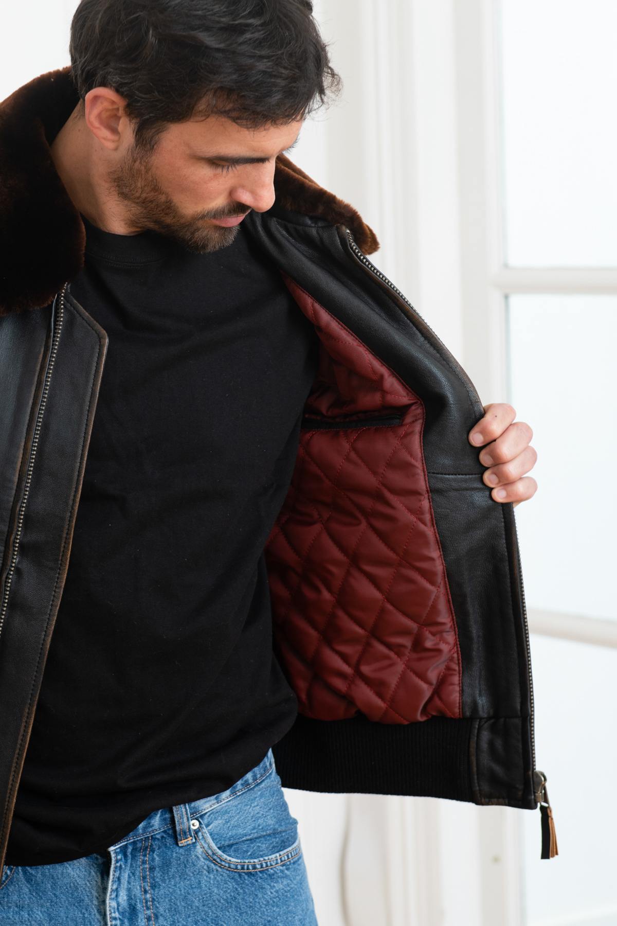 Type G1 aviator jacket in goatskin leather - Image n°7