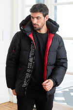 Warm black down jacket - Image n°1