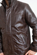 Timeless brown lambskin jacket with biker flair and removable warmth. - Image n°7