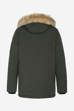 Khaki snorkel parka with removable fur - Image n°4