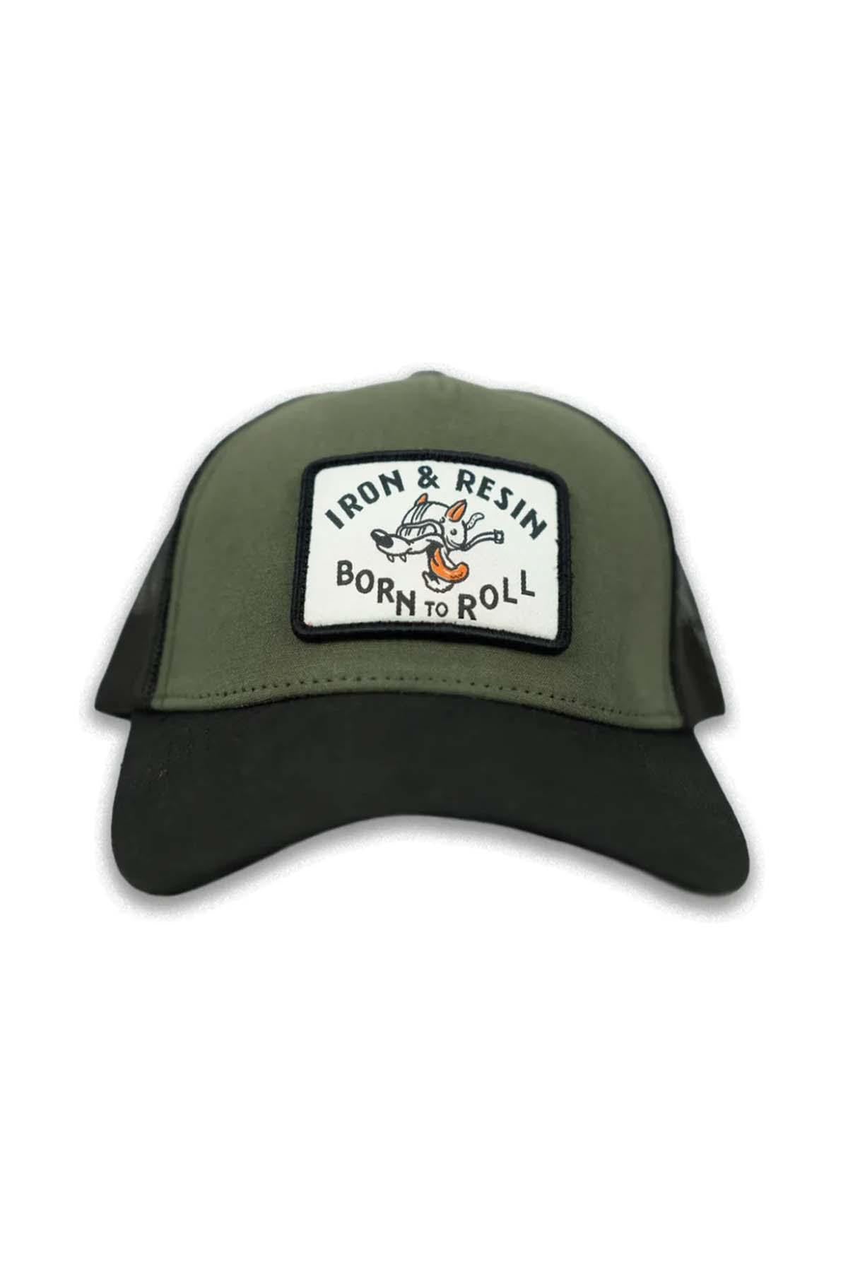 “Born to Roll” khaki biker cap - Image n°1