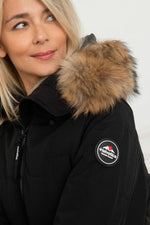 Extra-long padded women's down jacket - Image n°6