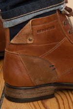 Men's navy cognac boots - Image n°7