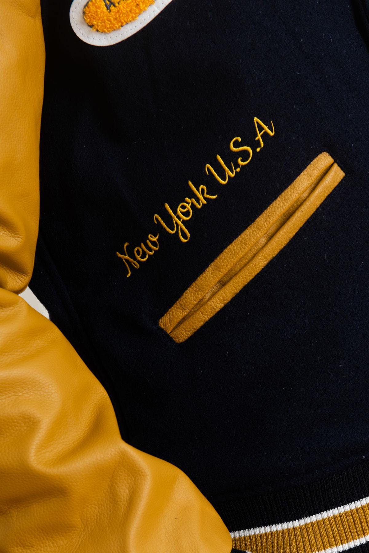 Navy blue and yellow US varsity teddy - Image n°6